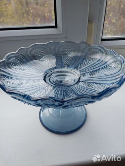 Ваза на ножке стекло СССР