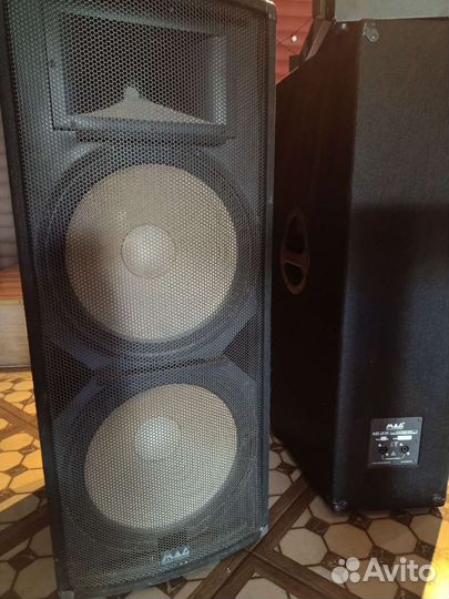 Акустические колонки + усилитель и кабели спикон