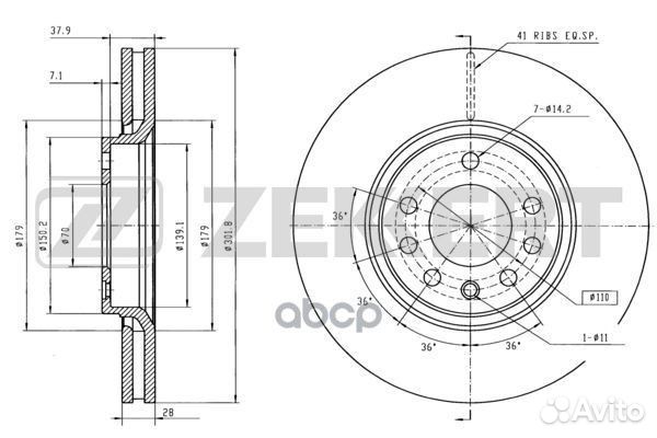 Диск торм. перед. Opel Vectra C 02- Signum 03