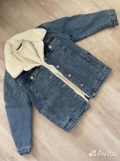 Джинсовая куртка теплая детская