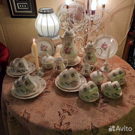 Набор посуды. сервиз чайно-кофейный.роза. германия