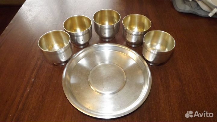 Набор мельхиоровых рюмок СССР