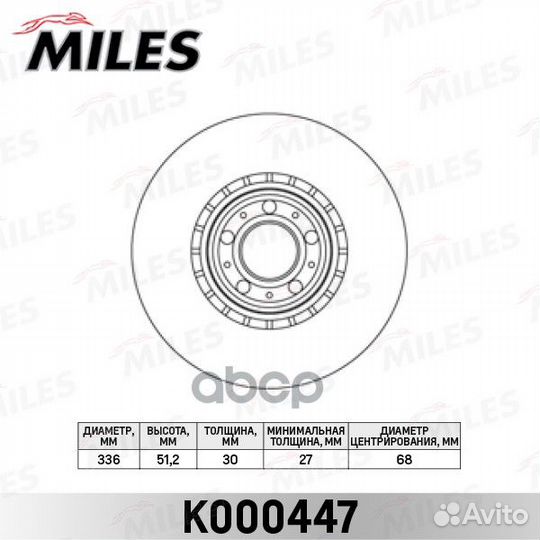 Диск тормозной передний D336мм volvo XC90 02 R1