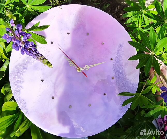 Часы из эпоксидной смолы 35 см