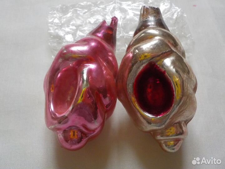 Елочные игрушки СССР ракушки и рыбки