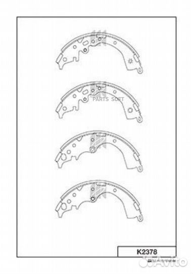Kashiyama K2378 Колодки торм.барабан. toyota Hiace