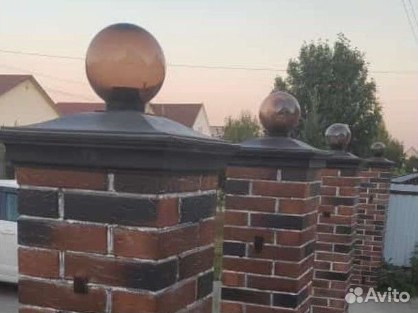 Гладкий колпак 1,5 евро кирпича заглушка на забор