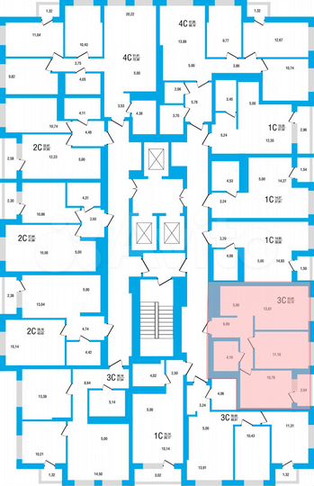 3-к. квартира, 52,7 м², 20/22 эт.