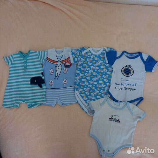 Бодики, ползунки, комбезы