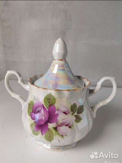 Заварочный чайник и сахарница, СССР, фарфор