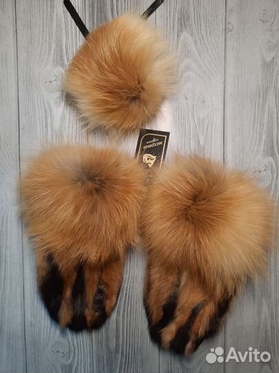 Варежки, рукавицы из меха лисы