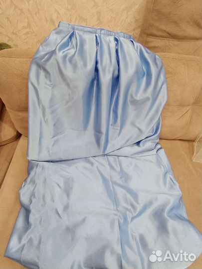 Юбка для свадебного стола 5,70м голубая