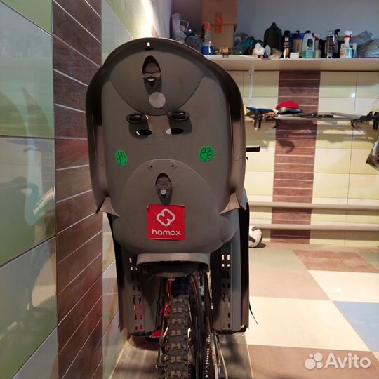 Детское велокресло hamax Kiss Medium Grey/Green