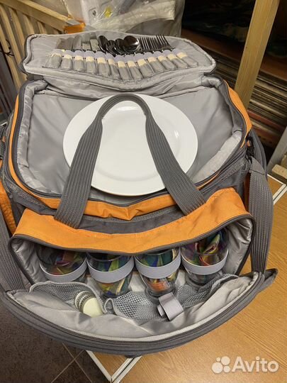 Сумка холодильник с набором для пикника