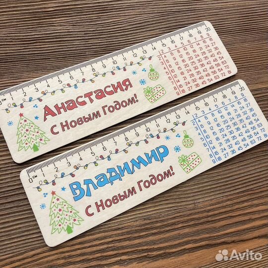 Именные линейки с таблицей умножения