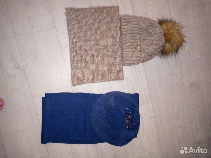 Шапка и шарф женский