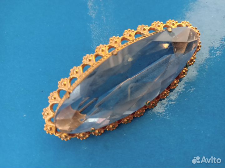 Винтажная брошь СССР- голубой леденец