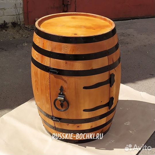 Бар-бочка барная для бутылок из дерева подарочная