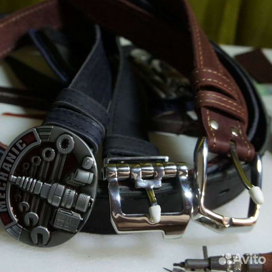 Ремень кожаный ручной работы
