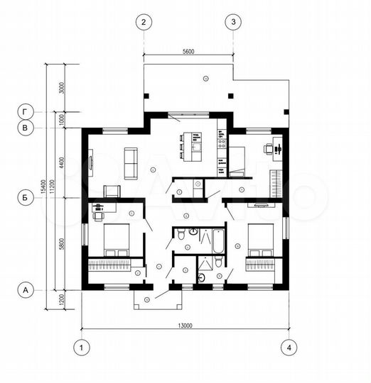 Дом 130 м² на участке 8 сот.