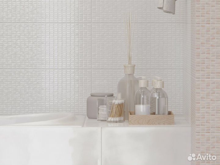 Cersanit Pudra мозаика белый рельеф 20x44 PDG053