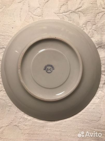 Блюдце Барановка голубой