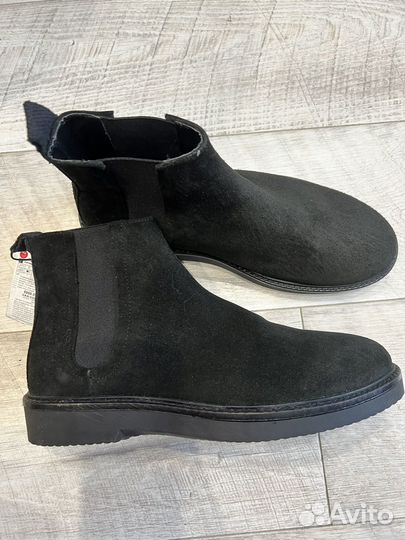 Zara мужские челси, ботинки 43 нат замша, кожа