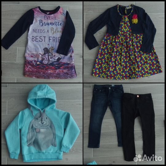 Платья, толстовка, джинсы для девочки р.98 / 104