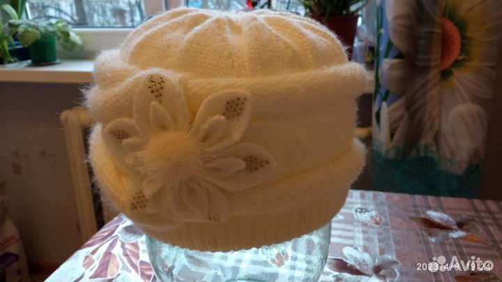 Шапка женская, зимняя, двойная