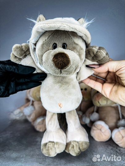 Игрушка мягкая кот с капюшоном