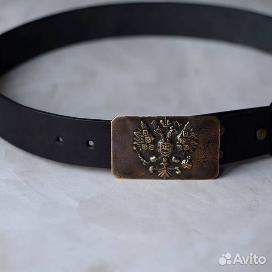 Кожаный ремень с царской пряжкой