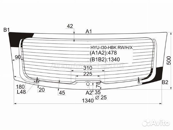 Стекло заднее hyundai I30