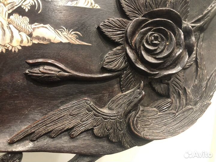 Панно из красного дерева цельное винтаж Вьетнам