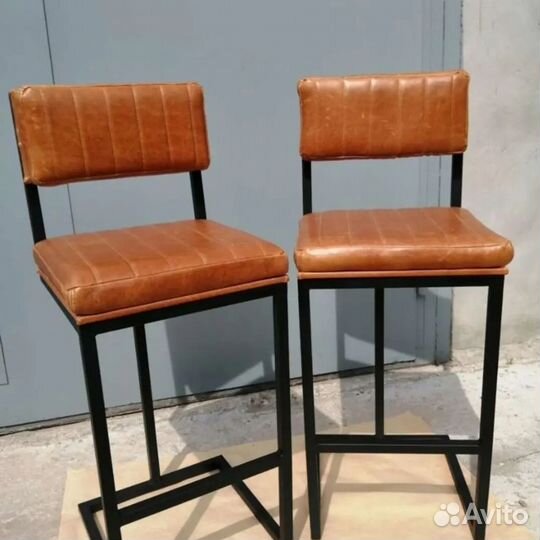 Барный стул лофт со спинкой