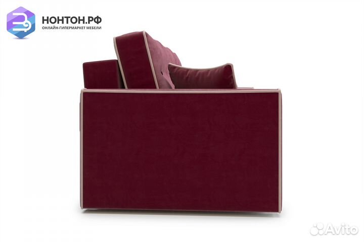 Диван еврокнижка Леон 3-х местный бордовый