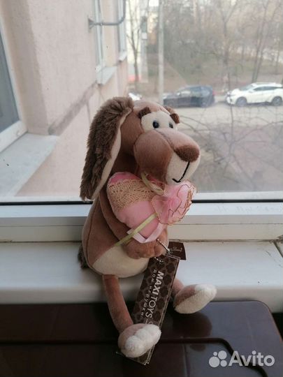 Собака с сердечком мягкая игрушка
