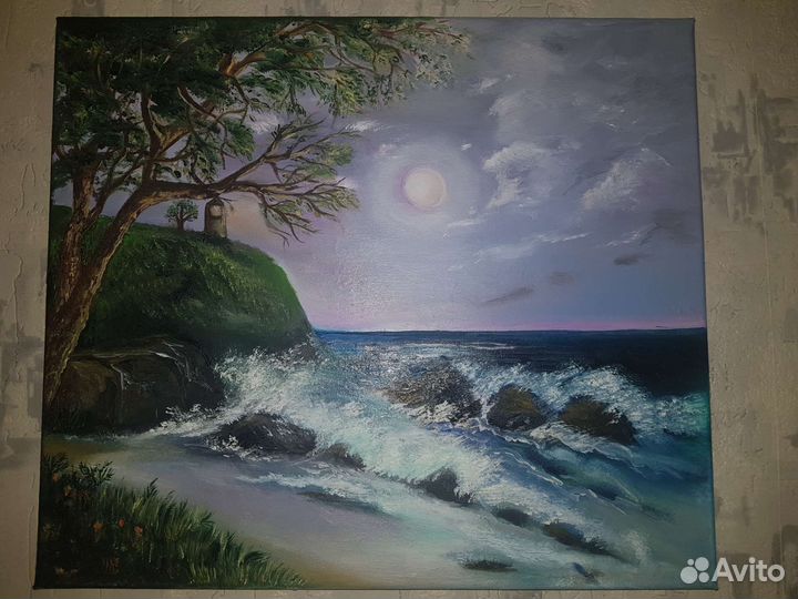 Картина маслом на холсте море
