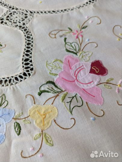 Скатерть винтажная хлопок б/у