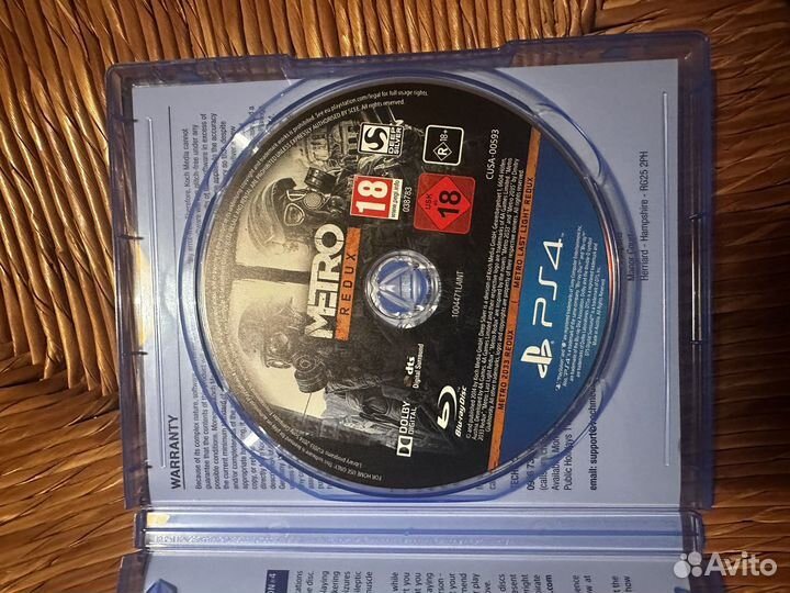 Диск Metro redux PS4