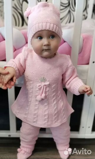 Вязаный костюм детский 68-74