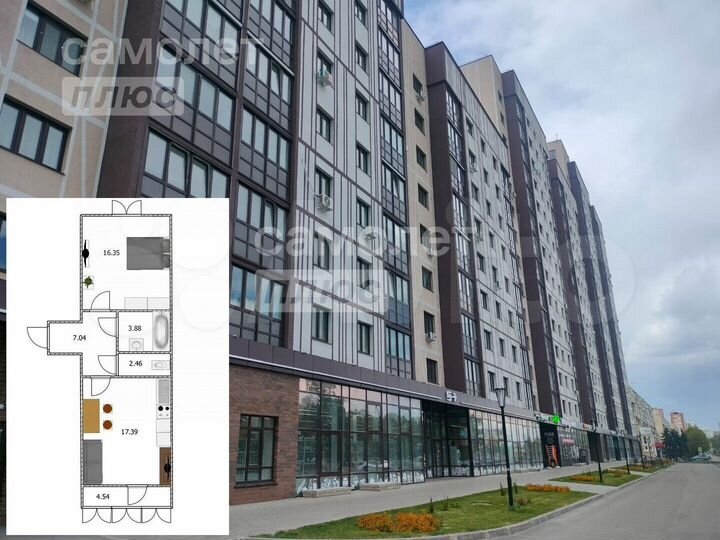 1-к. квартира, 51,6 м², 2/9 эт.