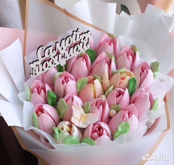 Тюльпаны из зефира, зефирные тюльпаны