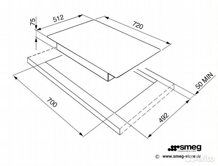 Варочная панель газовая smeg PGF75-4