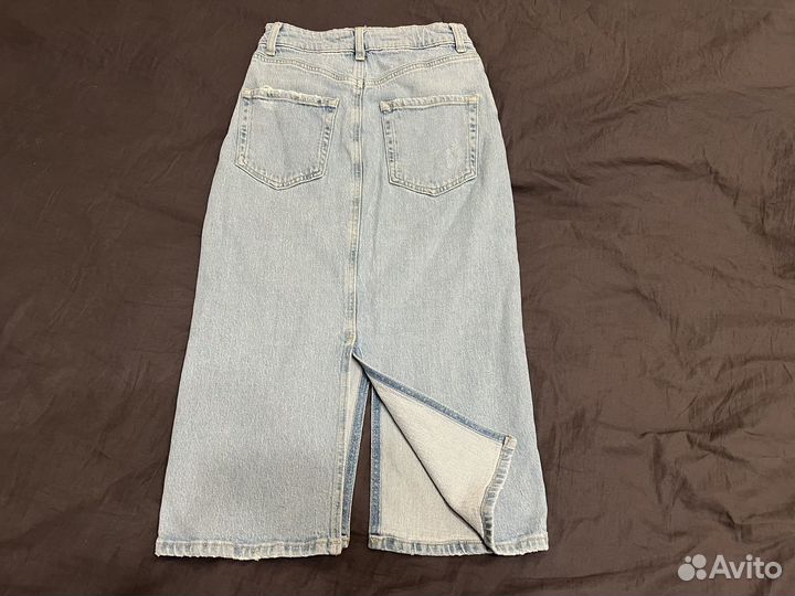 Джинсовая юбка zara xs
