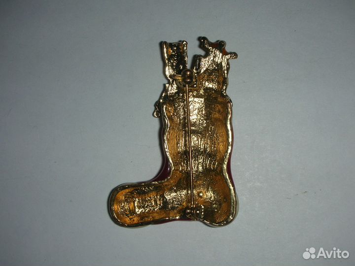 Брошь новогодняя, металл, эмаль