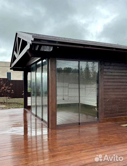 Панорамное остекление (безрамное остекление)