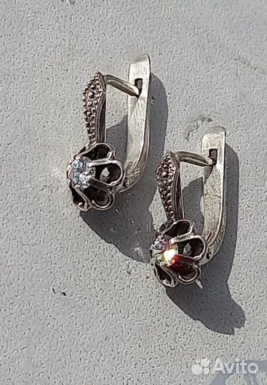 Серьги Серебро 875 проба СССР