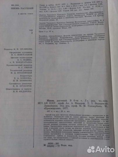 Книга Водоросли, лишайники 1977