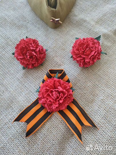 Брошь и заколочки на 9 мая