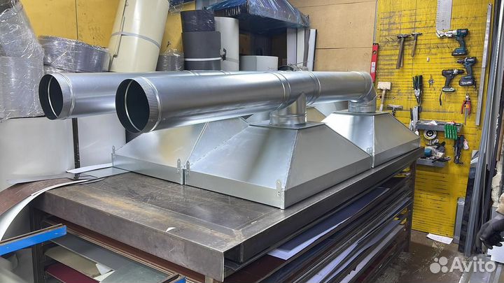 Зонт вытяжной островной для кафе